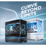 Asus Prime AP202 White Air Floating mATX Curved Glass Panel Panoramic PC Case