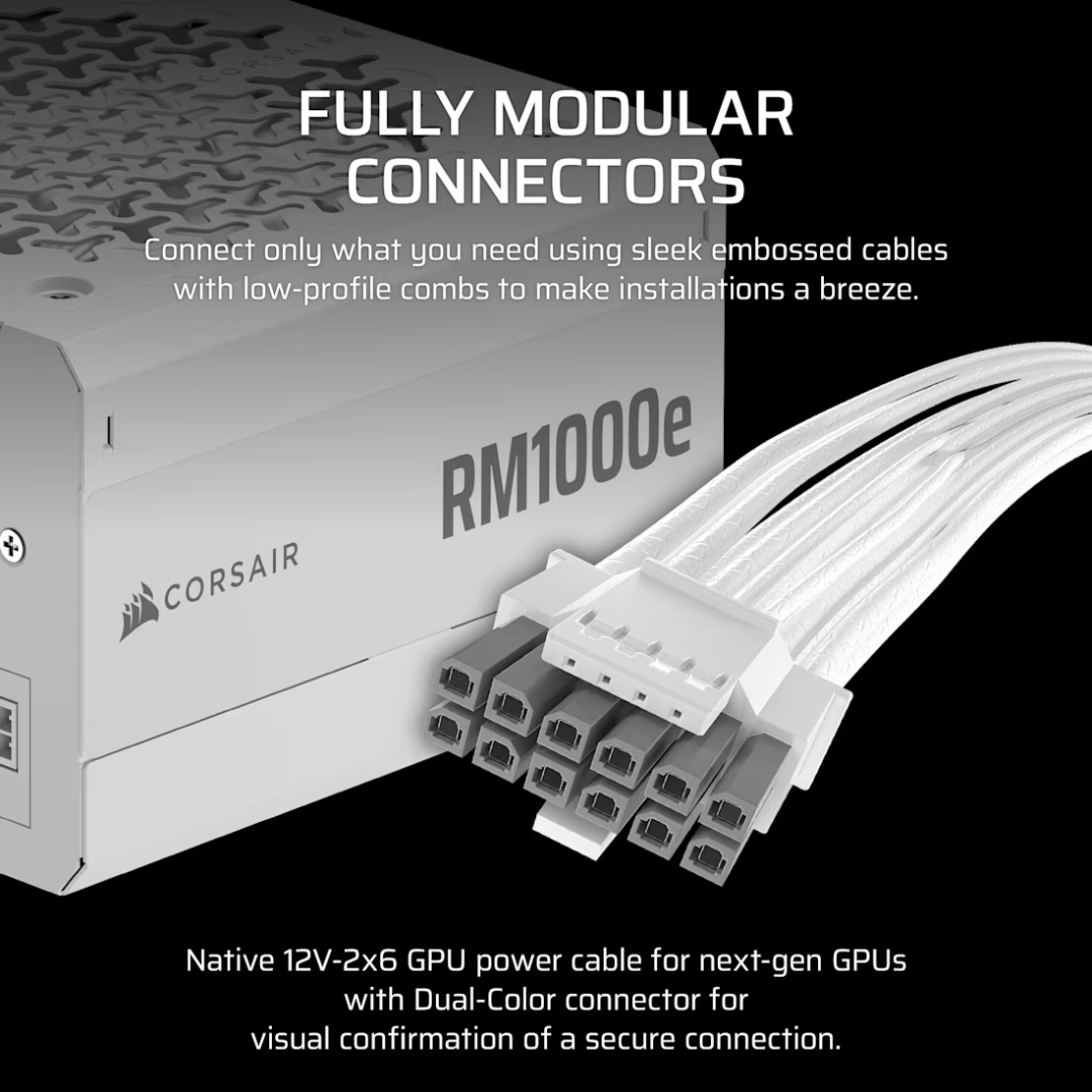 Corsair RME1000e White 1000w 80+ GOLD ATX3.1 Power Supply CP-9020294-NA