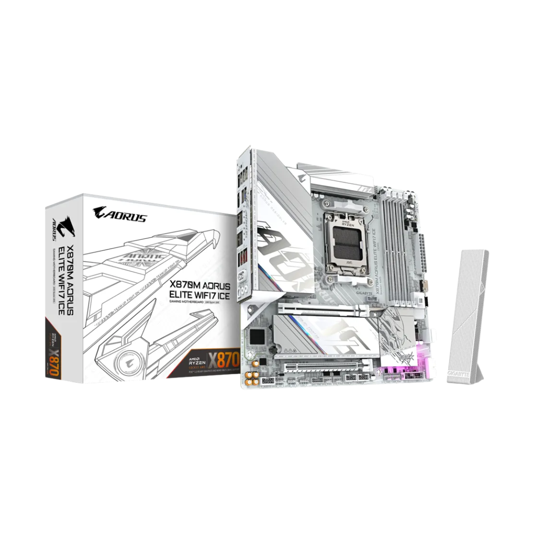 Gigabyte X870M AORUS ELITE WiFi7 ICE DDR5 AM5 Motherboard