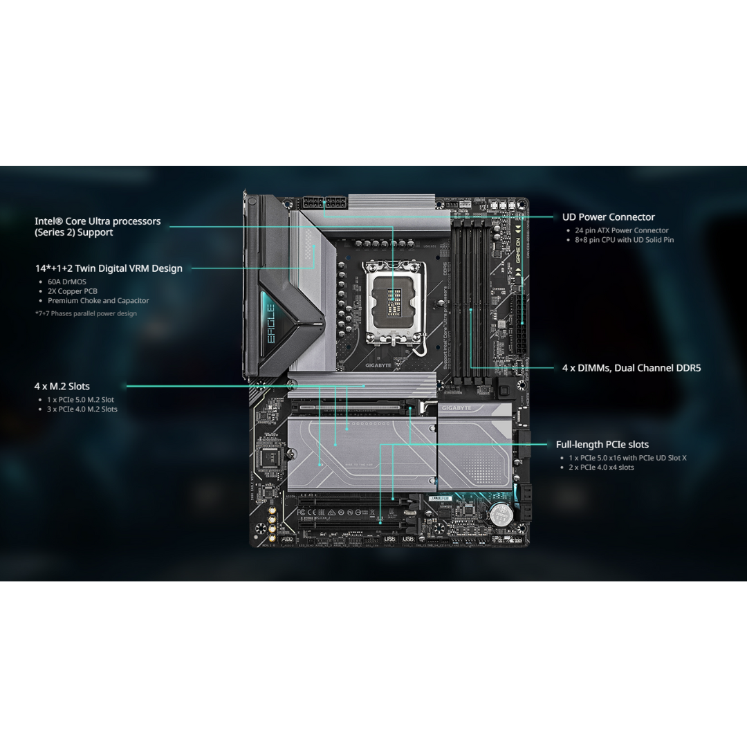 Gigabyte Z890 Eagle WiFi7 4*D5 ATX WiFi7 LGA1851 Motherboard