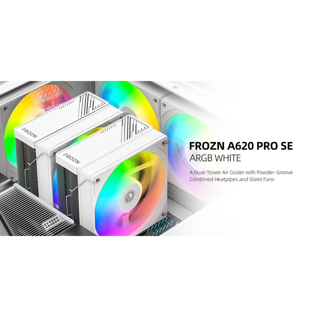 ID Cooling FROZN A620 Pro SE ARGB White Twin Tower 2X120mm PWM CPU Cooler