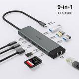 TP-Link UH9120C USB 3.0 Type-C 9-in-1 Portable USB Hub | USB-C Hub | Gigabit | SD & microSD UHS-I | 100W Fast Charging