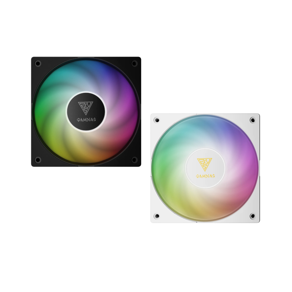 Gamdias Notus M1-1201 ARGB 120mm PWM Fan with Swappable Blade ( Black | White )