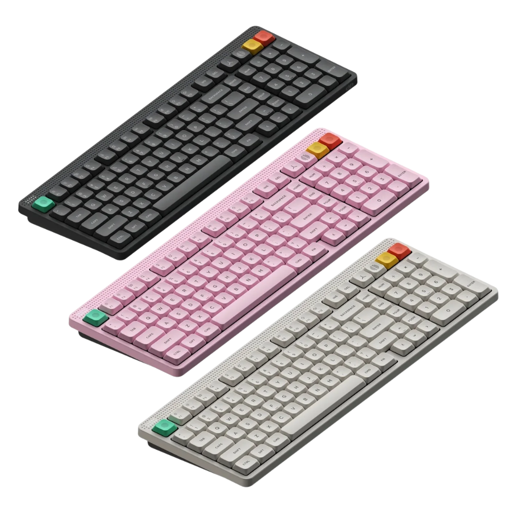 Nuphy Node100 Low-Profile | Blush Nano Keyboard ( Gray / White / Pink )