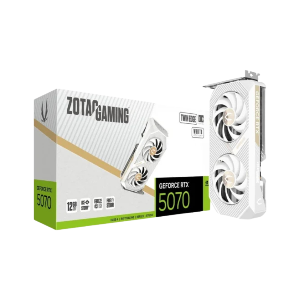 Zotac RTX 5070 Twin Edge OC 12GB WHITE GDDR7 Graphics Card ZT-B50700Q-10P