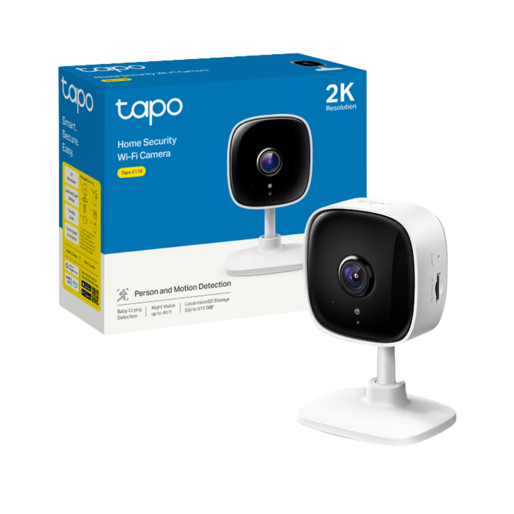 TP-Link Tapo C110 2K 3MP Home Wi-Fi Security Camera - Night Vision, Two-Way Audio, Motion Detection