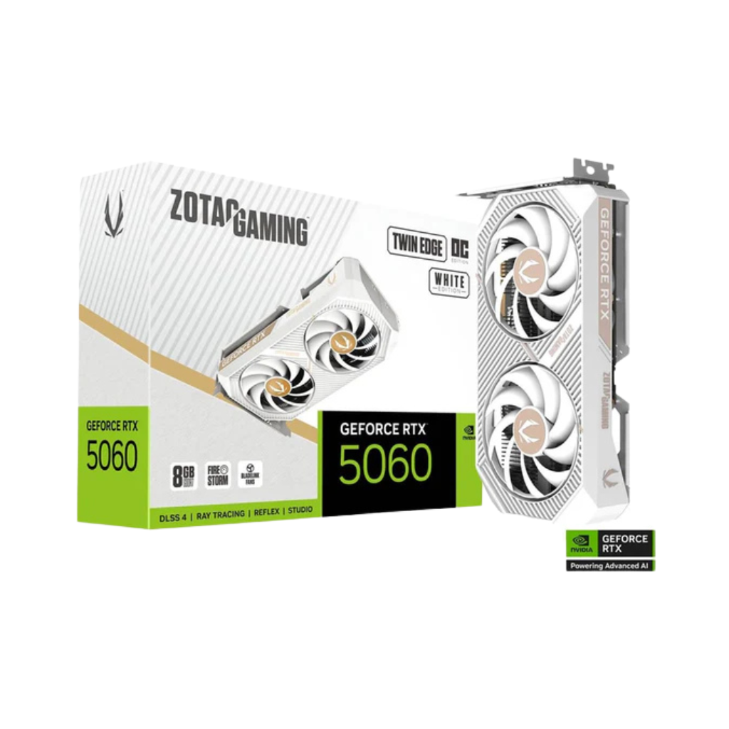 Zotac RTX 5060 Twin Edge OC 8GB WHITE GDDR7 Graphics Card ZT-B50600Q-10M