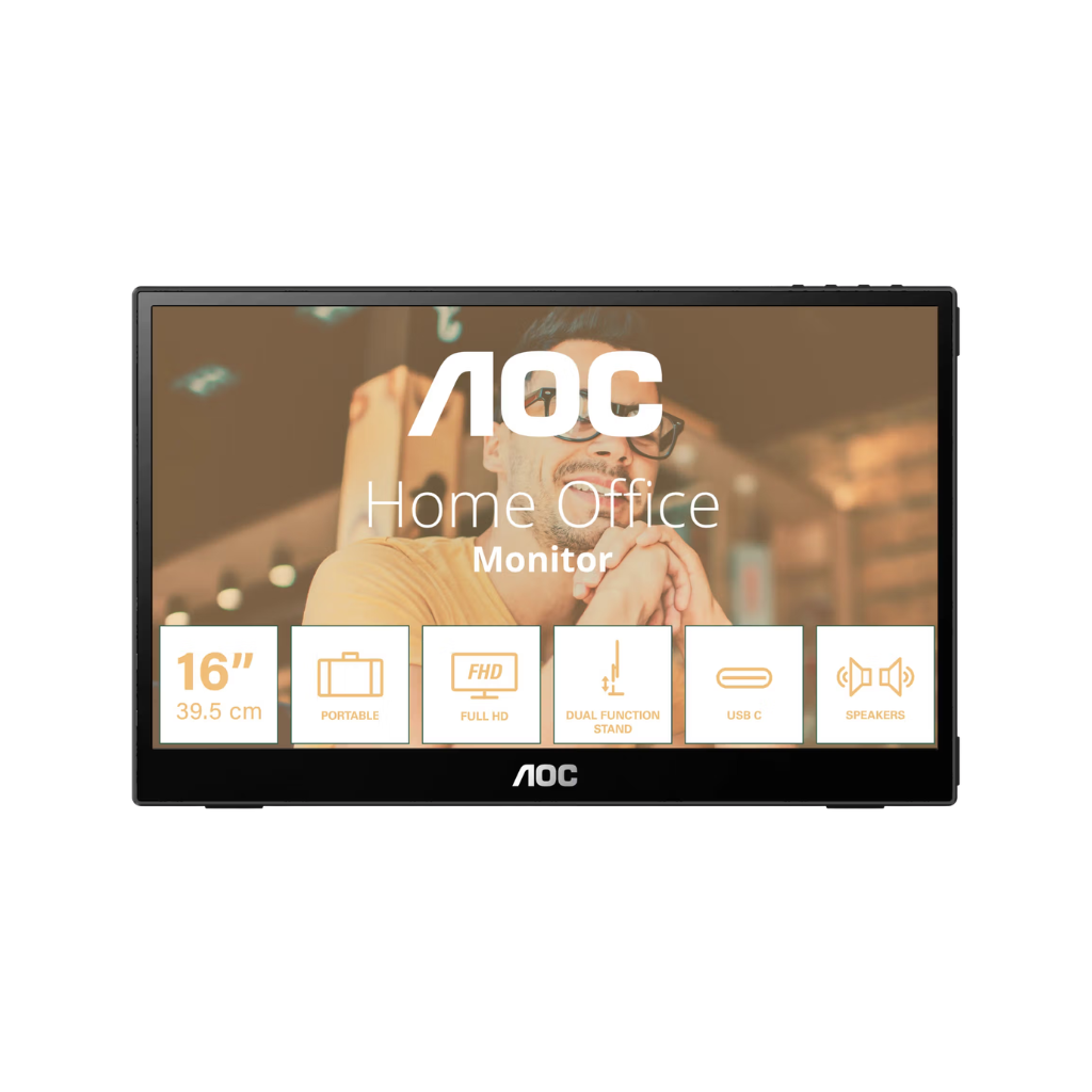 AOC 16T20/71 15.6" IPS 60Hz FHD (1920X1080) 5ms GTG USB-C Portable Monitor