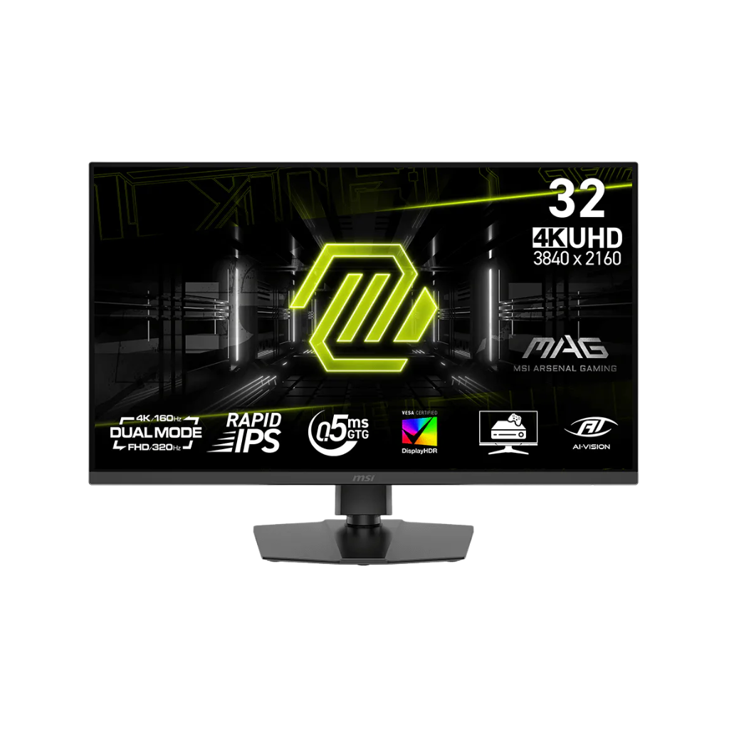 MSI MAG 322URDF E16 32" Dual Mode 4K 160Hz or FHD 320Hz UHD (3840x2160) 0.5ms GTG Fast IPS Gaming Monitor with Tilt/ Swivel/ Pivot/ Height Adjustment