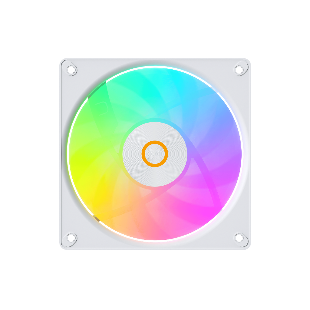 Ocypus Gamma F12 Elite White 120mm Reverse ARGB PWM Transparent Fan GAMMA-F12-WH1AM01E-GL