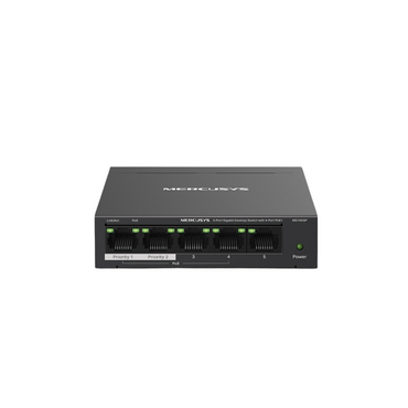 Mercusys MS105GP 5-Port Gigabit Desktop Switch 4-Port PoE+ Extend and Isolation Mode 65W PoE Budget Plug and Play