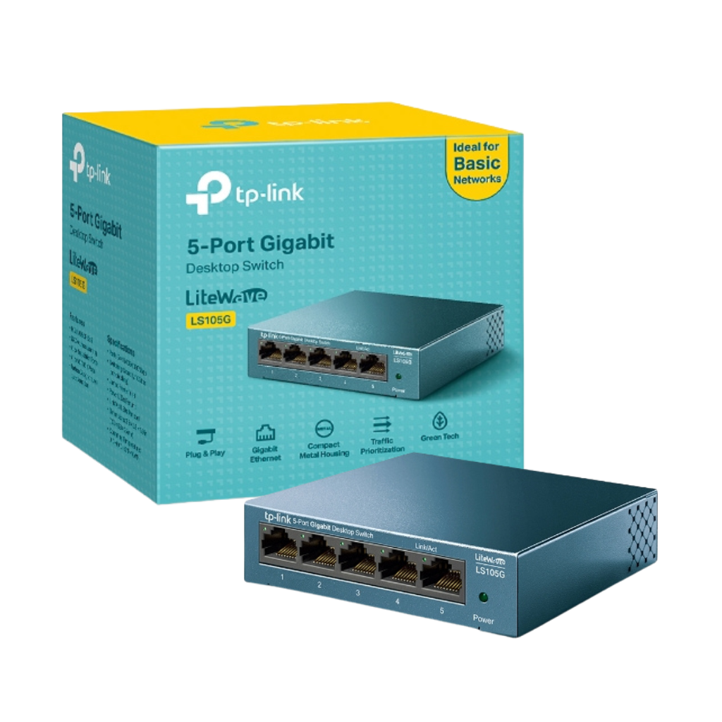 TP-Link LS105G 5-Port 10/100/1000Mbps Desktop Network Switch