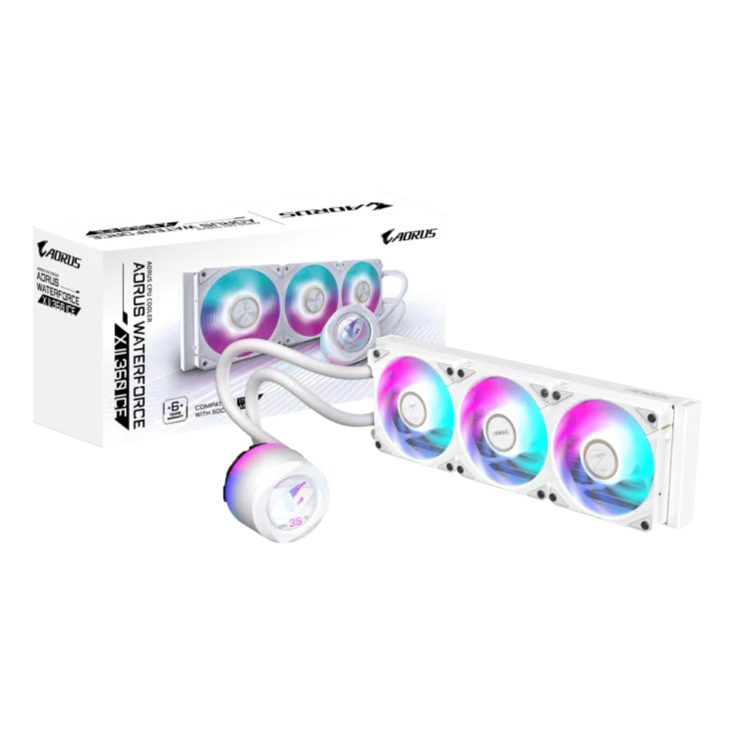 Gigabyte Aorus Waterforce X II 360 ICE ARGB Fan w/ EZ-Chain MAG, Circular LCD Display AIO Liquid Cooler GP-AORUS-WATERFORCE-X-II-360I