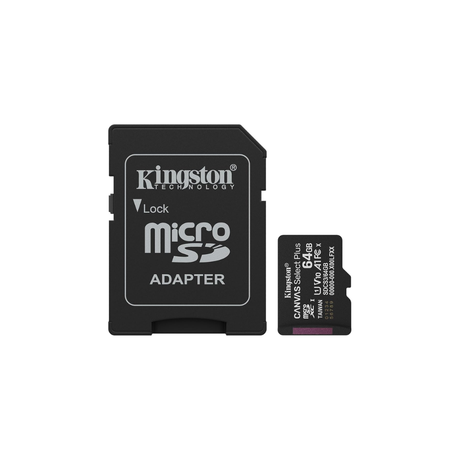 Kingston SDCS3/64GB Canvas Select Plus 64GB 100mb/s MicroSD Memory Card with Android A1 Performance Class