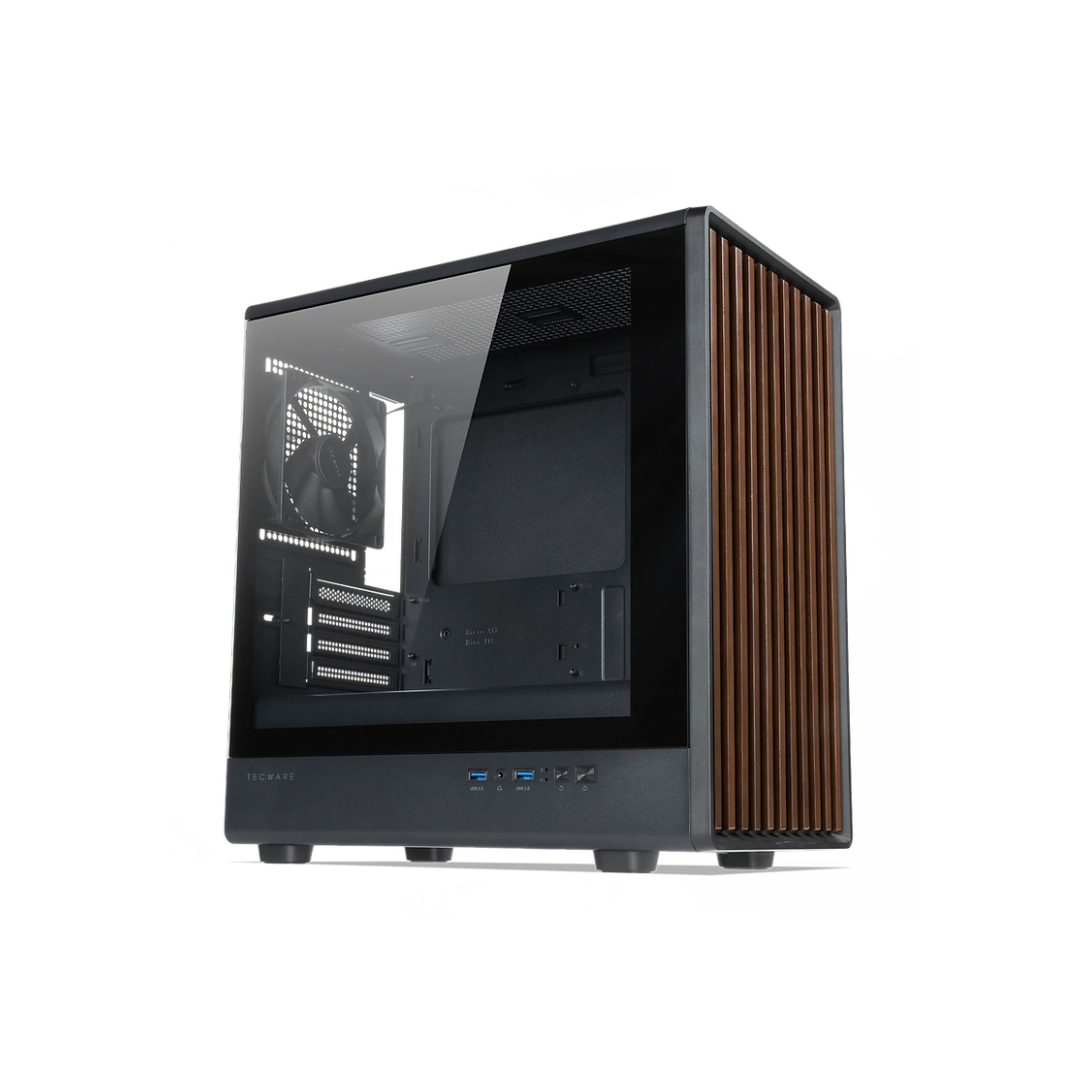 Tecware Timber M High Airflow Black TG mATX Case w/ 4x120mm Fan