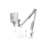 Maono DM40 Pro S Wireless RGB Condenser Gaming Desktop Microphone with Boom Arm