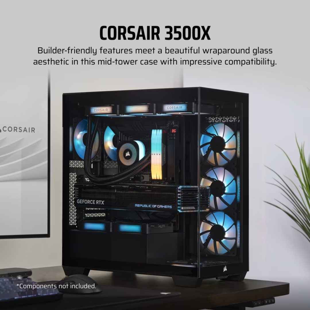 Corsair 3500X TG Mid-Tower PC Case ( Black CC-9011276-WW | White CC-9011277-WW )