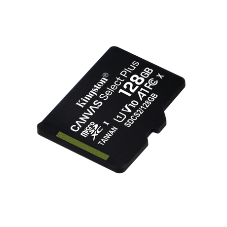 Kingston SDCS3/128GB Canvas Select Plus 128GB 100mb/s MicroSD Memory Card with Android A1 Performance Class