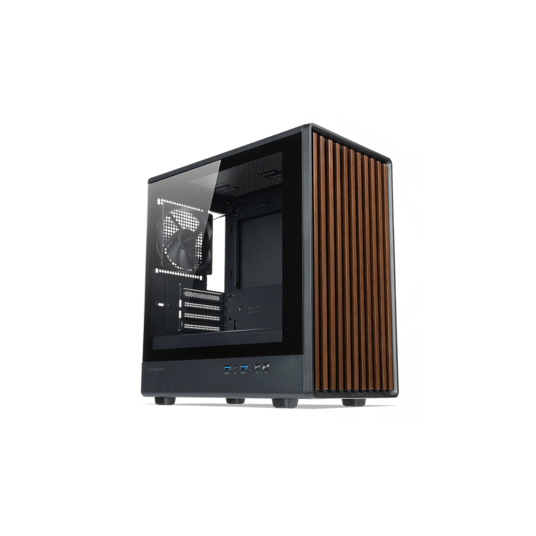 Tecware Timber M High Airflow Black TG mATX Case w/ 4x120mm Fan