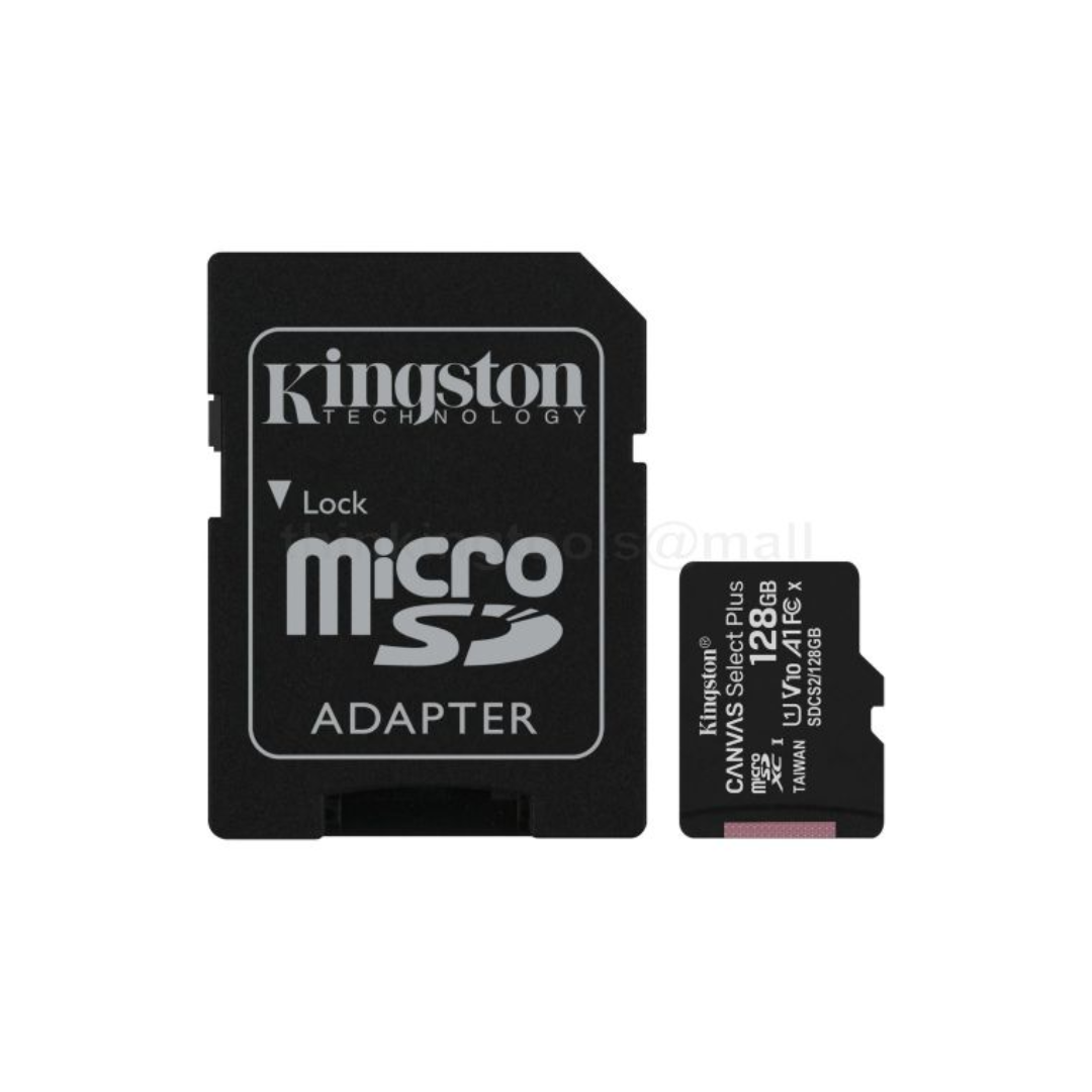 Kingston SDCS3/128GB Canvas Select Plus 128GB 100mb/s MicroSD Memory Card with Android A1 Performance Class