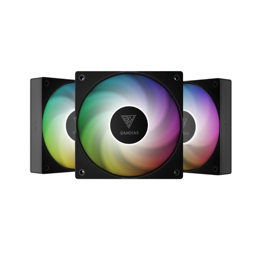 Gamdias Notus M1-1203 ARGB TRIO 120mm PWM Fan with Swappable Blade ( Black | White )