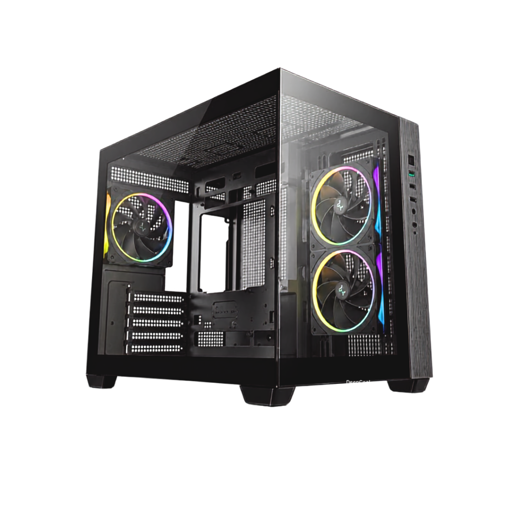 DeepCool CG330 3F Panoramic Glass Panel Dual Chamber M-ATX PC Case (Black R-CG330-BKNGM3-G | White R-CG330-WHNGM3-G)