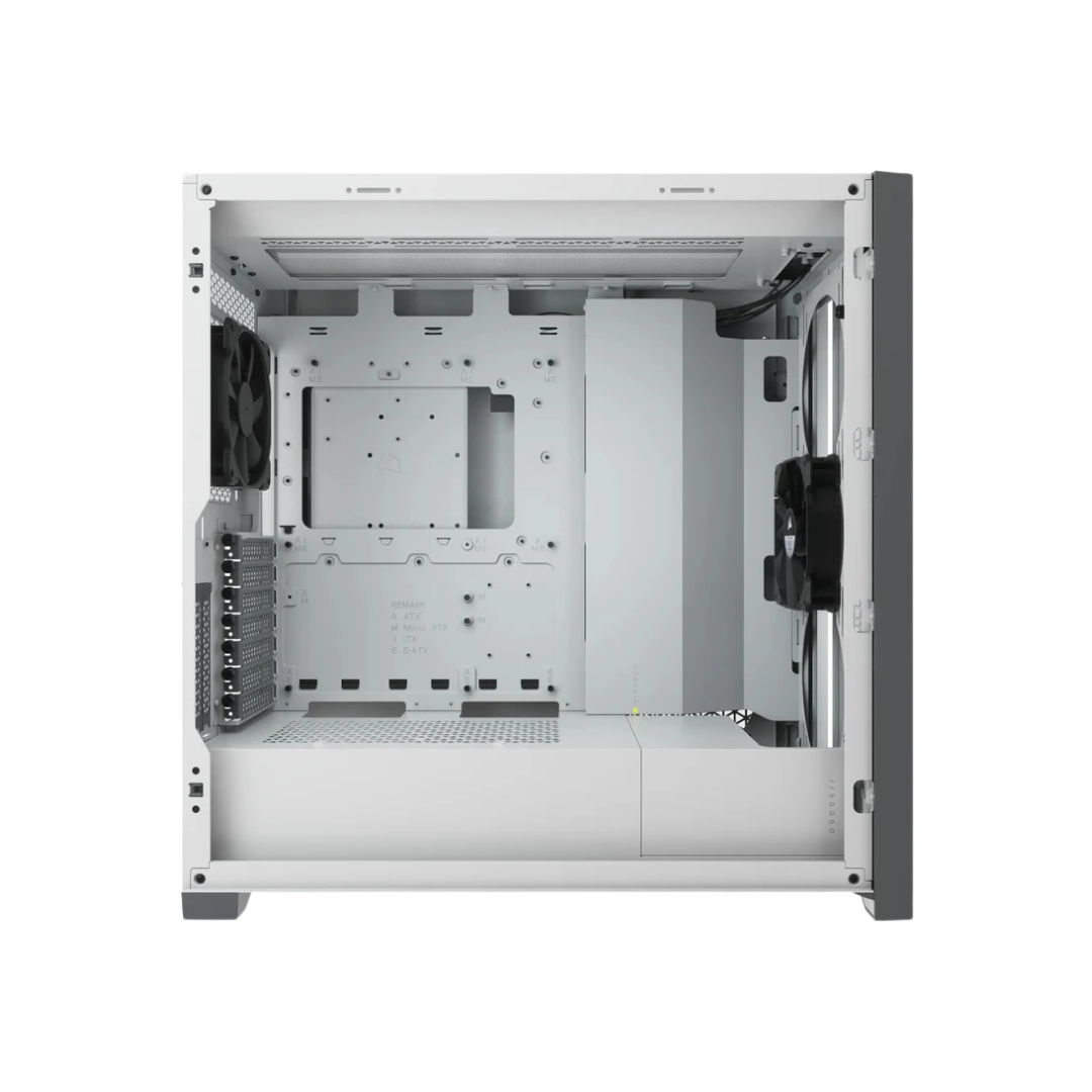 Corsair 5000D Tempered Glass Mid-Tower ATX PC Case White CC-9011209-WW + Corsair iCUE H100i Elite Capellix XT 240mm Radiator Liquid CPU Cooler White CW-9060072-WW