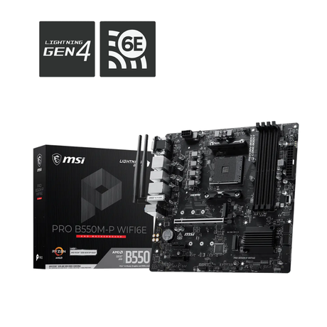 MSI PRO B550M-P WIFI6E M-ATX DDR4 AMD Socket AM4 Gaming Motherboard