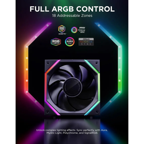 Asiahorse Nyota Pro 120MM Daisy Chain ARGB Reverse Black 3-Pack Fan
