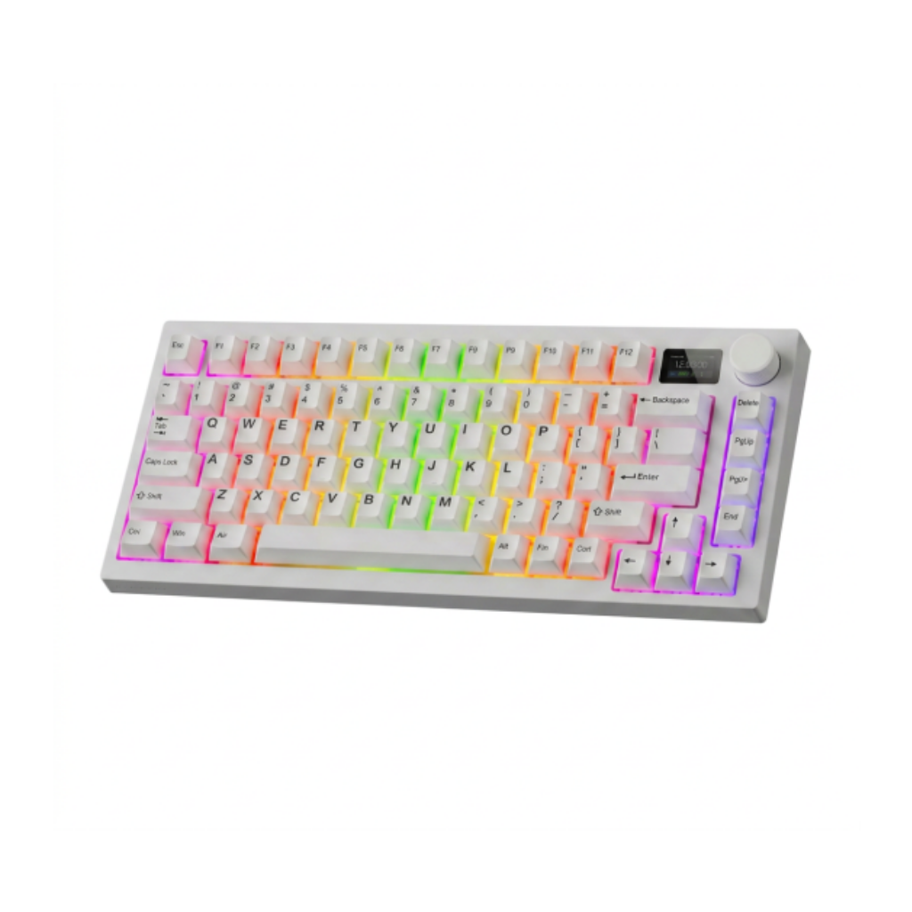 Tecware Spectre Evo 75 WHITE LCD 3-Mode Gaming Keyboard ( Switch: Purple Tactile | Blue Linear )