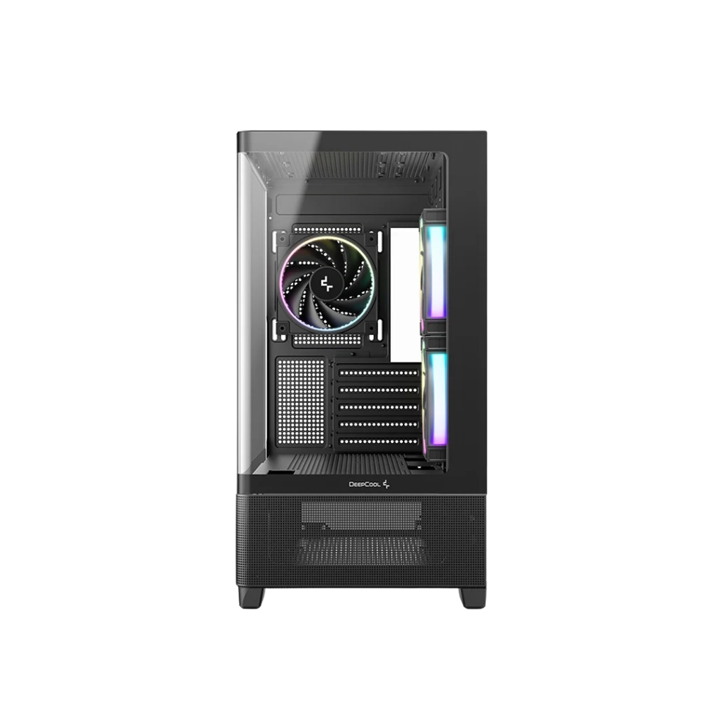 DeepCool CG380U 3F Panoramic Curved Glass M-ATX PC Case Black R-CG380U-BKAGM3-G