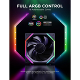 Asiahorse Nyota Pro 120MM Daisy Chain ARGB Black 3-Pack Fan