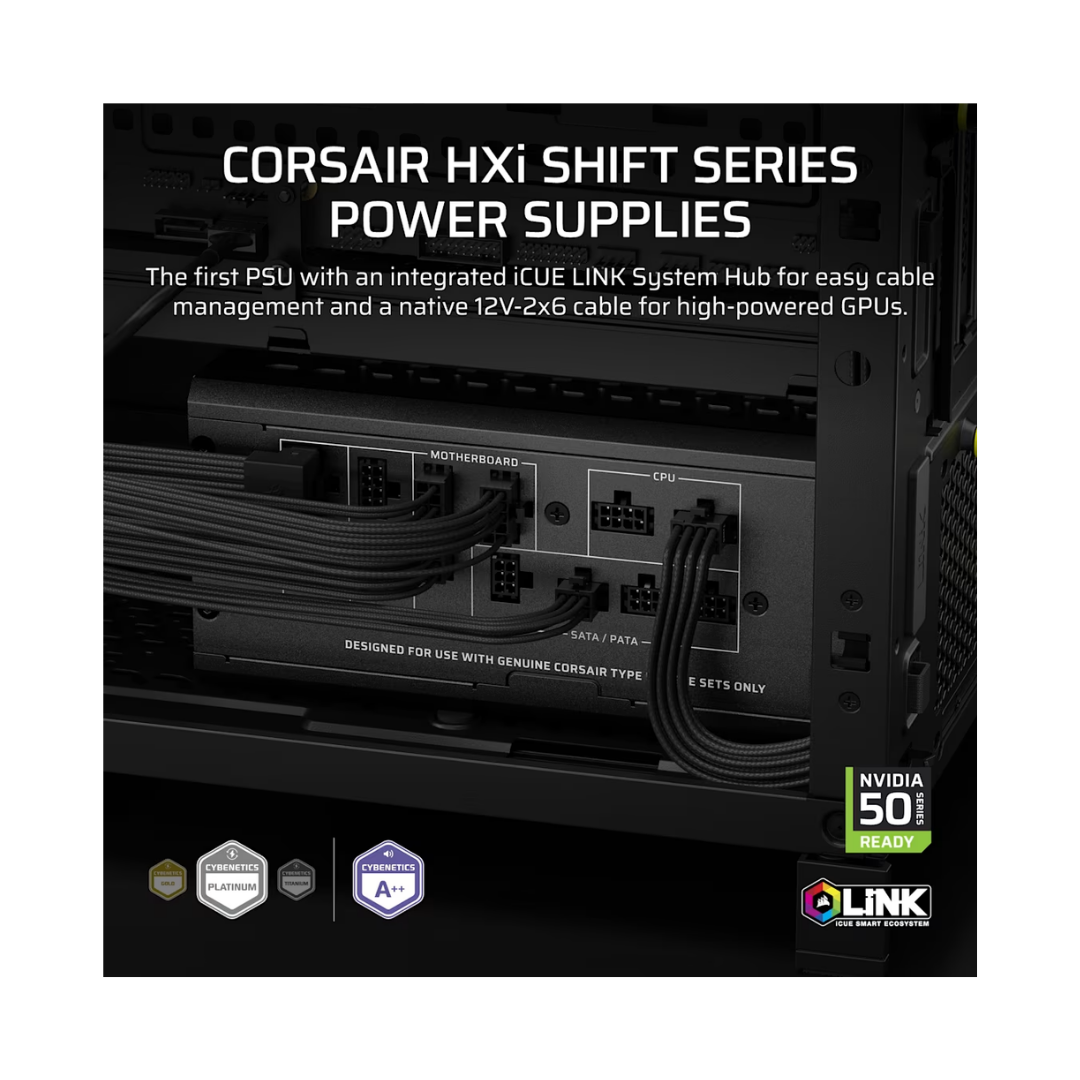 Corsair SHIFT PLATINUM ATX 3.1 80+ Full Modular Power Supply ( HX1000i / HX1200i / HX1500i )