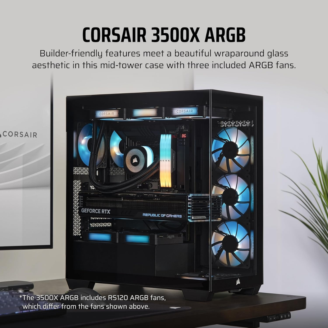 Corsair 3500X ARGB TG Mid-Tower PC Case ( Black CC-9011278-WW | White CC-9011279-WW )