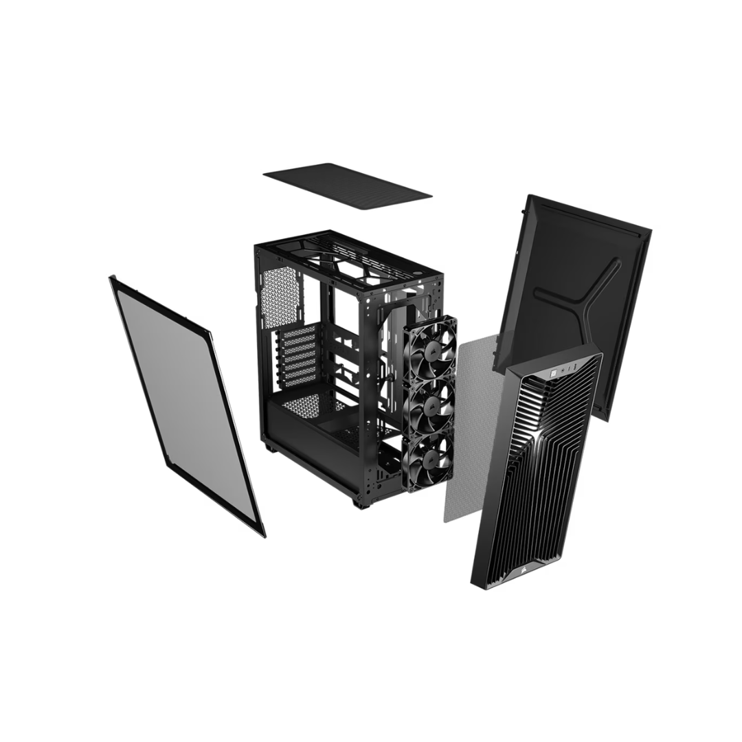 Corsair 3200D RS TG ATX Mid-Tower PC Case w/ 3x non-ARGB Fans (Black CC-9011334-WW | White CC-9011335-WW)