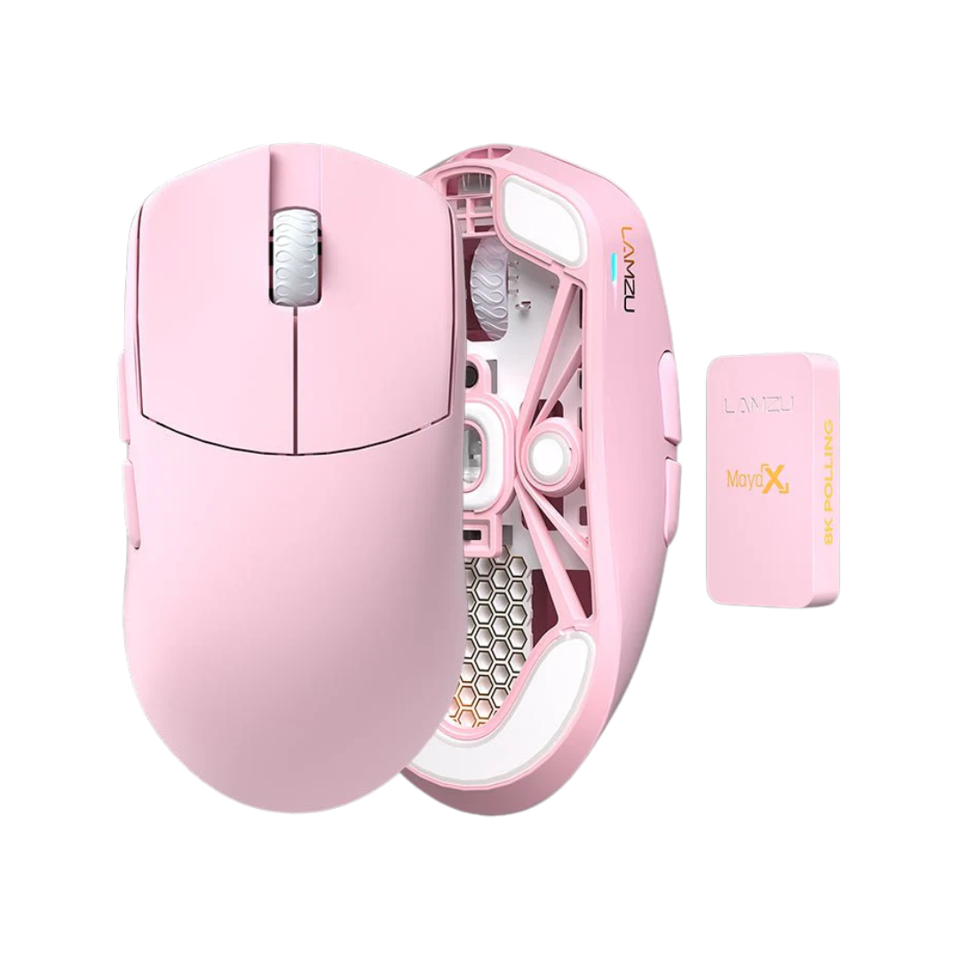 【美品】Maya x 8k Lamzu MAYA X 8K Gaming Mouse Light Pink3950 IC Nordic 52840 8K