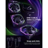 Asiahorse Nyota Pro 120MM Daisy Chain ARGB Reverse Black 3-Pack Fan