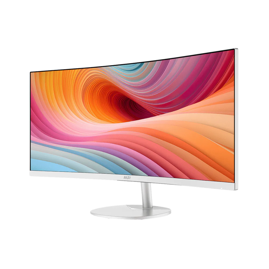 MSI Pro MP341CQW E12 34" VA 120Hz UWQHD 3440x1440 1ms MPRT/4ms GTG Business & Productivity WHITE Monitor with Tilt Adjustment