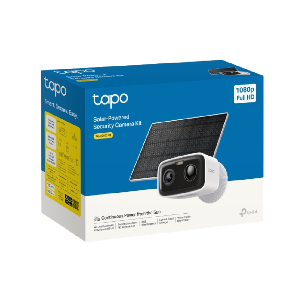 TP-Link Tapo C400 KIT Solar-Powered Security Camera Outdoor WiFi IP Security Powered Infinitely See Clearly Day & Night Non-Stop power White Color