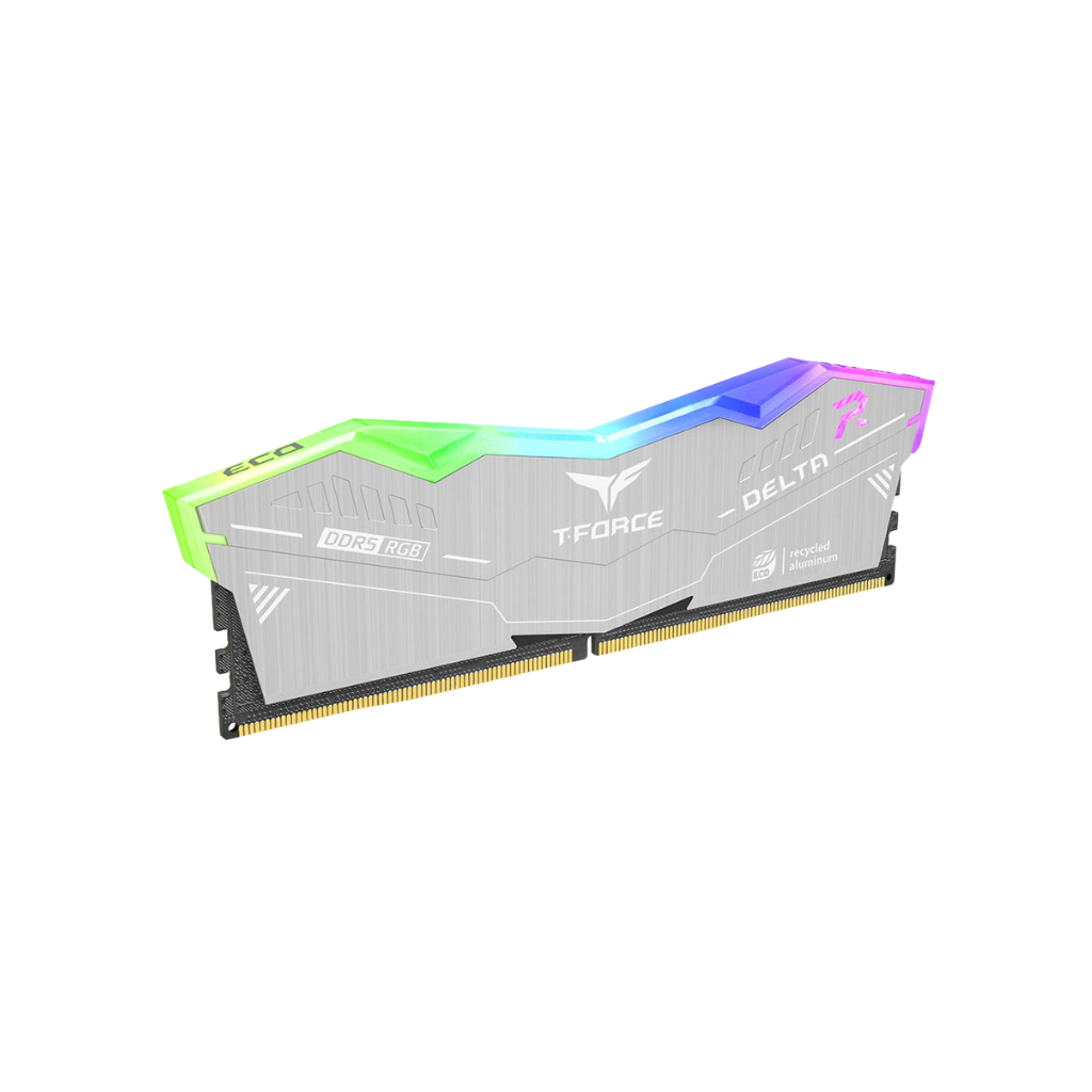 TeamGroup T-Force Delta RGB Eco 32GB 2x16GB DDR5 6000MHz CL30-36-36-76 1.35V Gaming Desktop Memory Silver FF2D532G6000HC30DC01