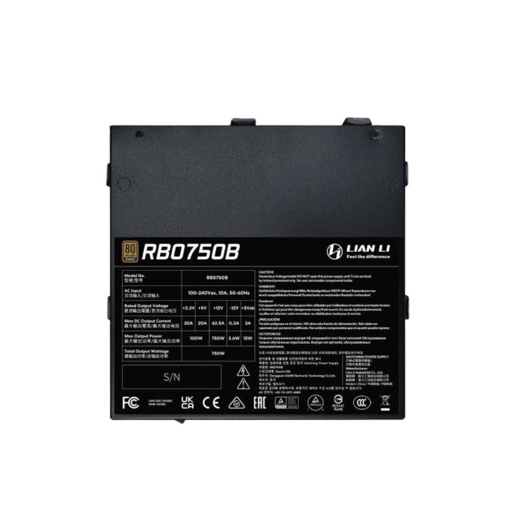Lian Li RB0750B 750w Black ATX 3.1 80+ Bronze Non-Modular Power Supply