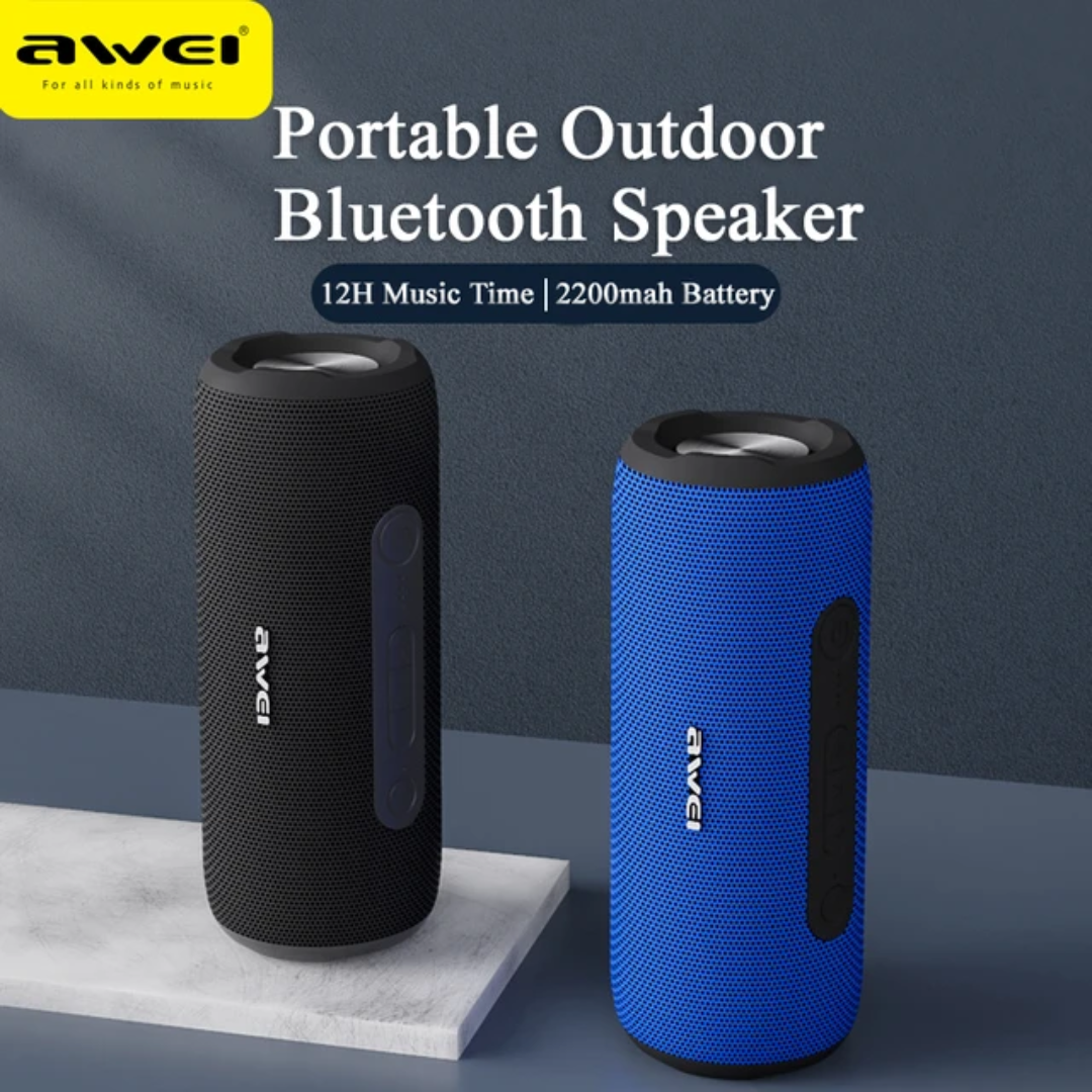 Awei Y669 Outdoor TWS Waterproof Portable Bluetooth Wireless IPX7 Speaker Blue