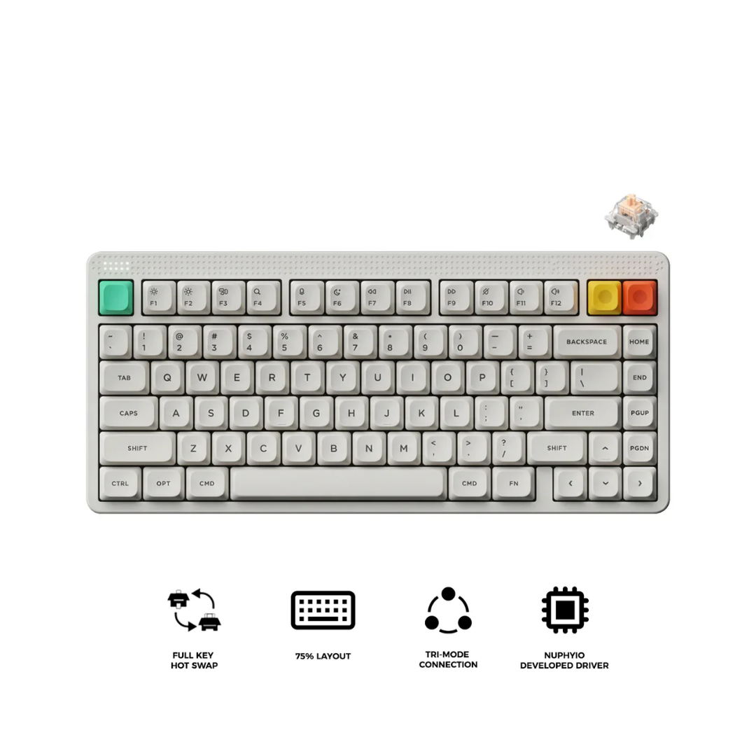Nuphy Node75 High-Profile White / Blush Nano Keyboard
