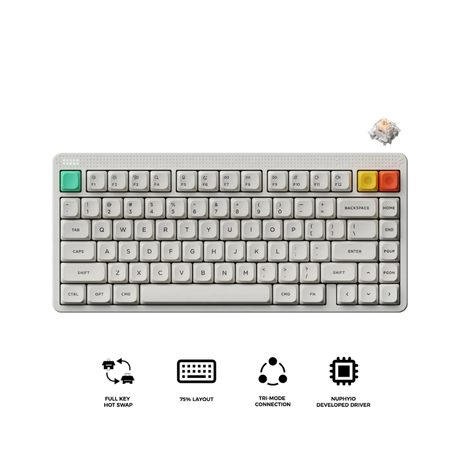 Nuphy Node75 High-Profile White / Blush Nano Keyboard