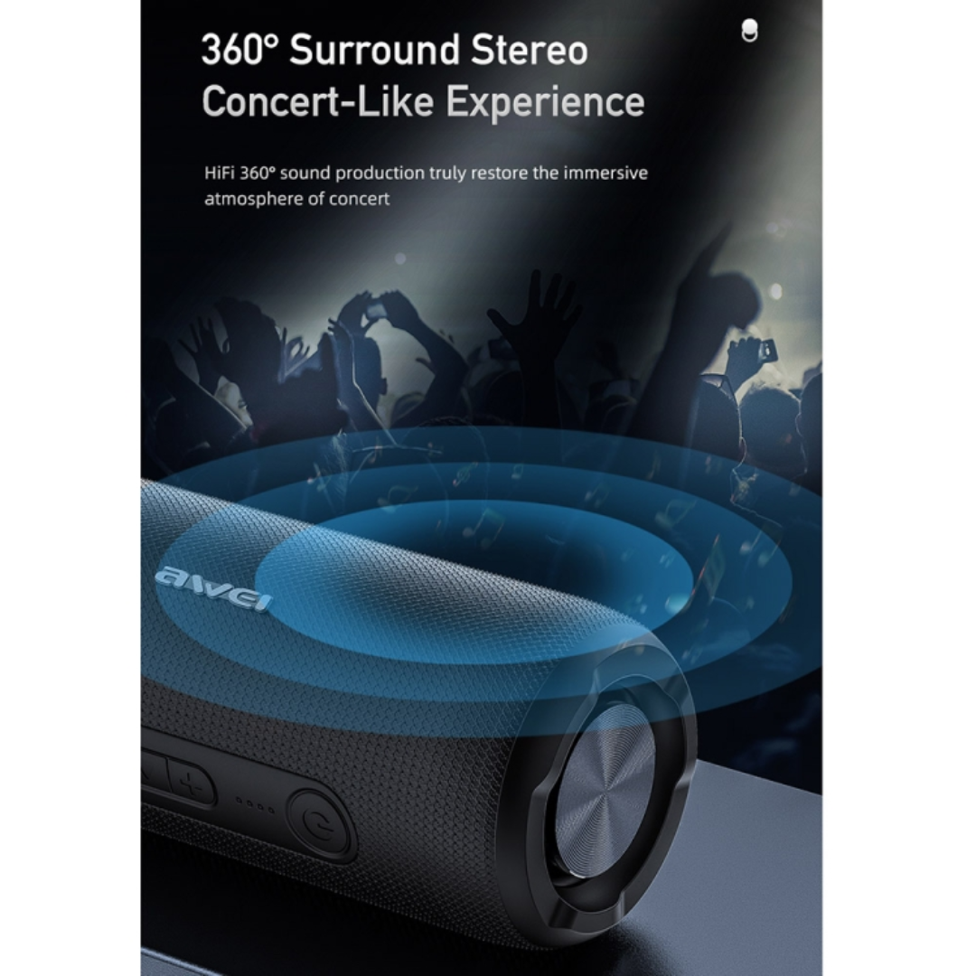 Awei Y669 Outdoor TWS Waterproof Portable Bluetooth Wireless IPX7 Speaker Blue