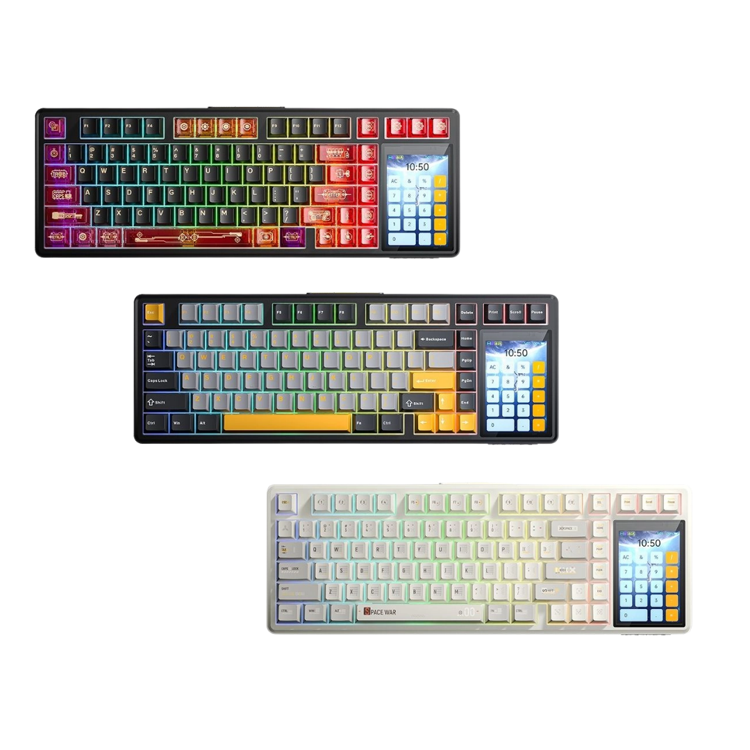 AULA L99 Smart Custom Touch Screen Mechanical Keyboard Customizable Tri-Mode (Wired / 2.4G / BT) Gasket Structure Hot-Swappable Full Keys RGB Backlight