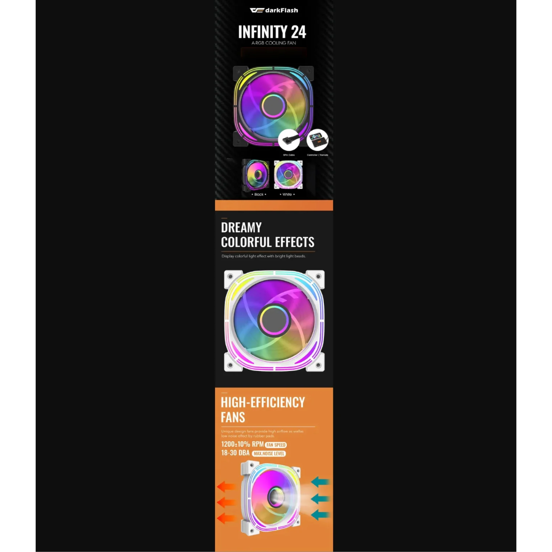 Darkflash Infinity 24 120mm 6pin ARGB Single Fan