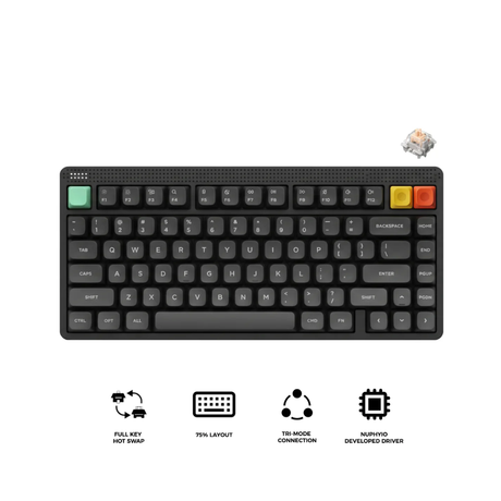 Nuphy Node75 High-Profile Gray / Blush Nano Keyboard