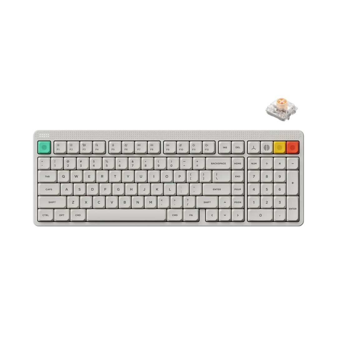 Nuphy Node100 Low-Profile White / Blush Nano Keyboard