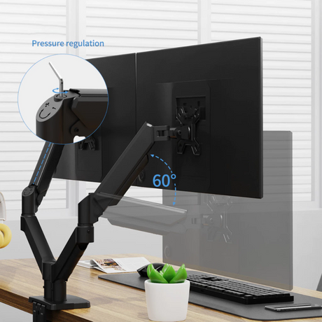 Inplay KMT-3 Dual Arm Monitor Mount 13-27" with 180° Swivel, Tilt, 360° Rotation